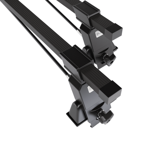 Základní nosič na střechu auta pro Mitsubishi Carisma Hatchback (1997-2005) - příčný nosič - černé střešní příčníky - montážní body - Ocel