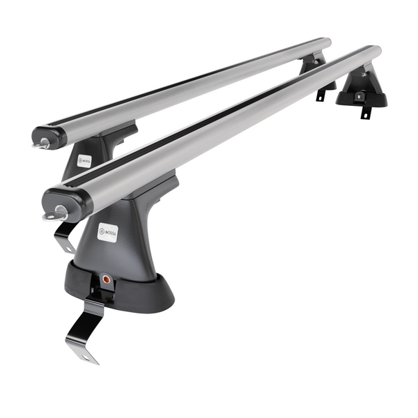 Základní nosič na střechu auta pro Fiat Bravo Hatchback (2007-2014) - příčný nosič - stříbrné střešní příčníky - bez montážních prvků - Hliník