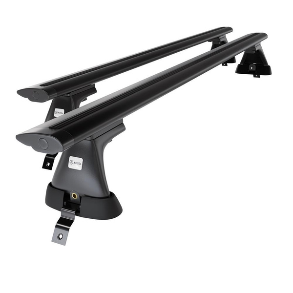 Základní nosič na střechu auta pro Dacia Logan II Sedan (2013-2020) - příčný nosič - černé střešní příčníky - bez montážních prvků - Hliník