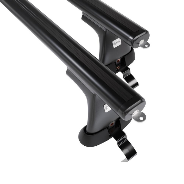 Základní nosič na střechu auta pro Fiat Grande Punto Hatchback (2005-2010) - příčný nosič - černé střešní příčníky - bez montážních prvků - Hliník