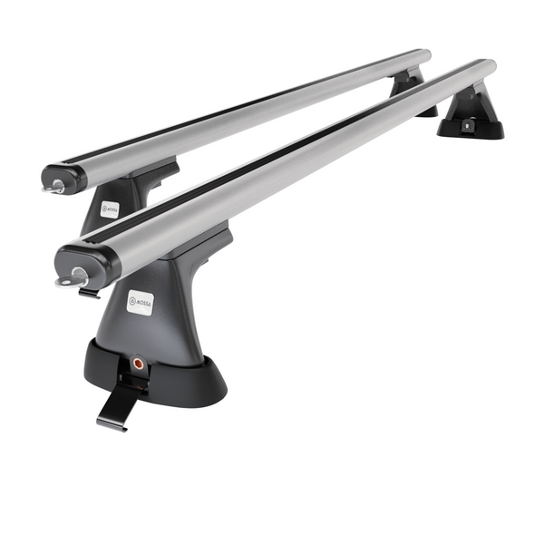 Základní nosič na střechu auta pro Peugeot Partner mk I Van (1997-2002) - příčný nosič - stříbrné střešní příčníky - montážní body - Hliník