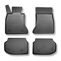 Koberčky TPE pro BMW Řada 5 F10 Sedan (03.2010-2013) - bez X-drive; vzdálenost mezi kolejnicemi předních sedadel (zezadu) 415mm