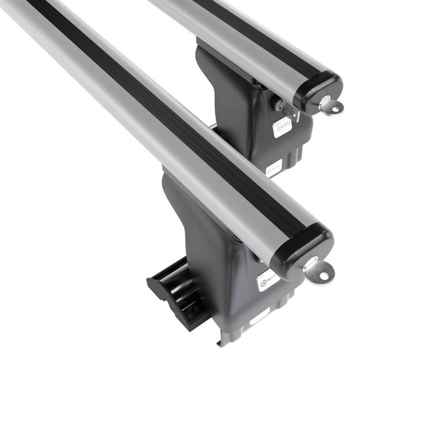 Základní nosič na střechu auta pro Ford Focus mk I Sedan (1998-2004) - příčný nosič - stříbrné střešní příčníky - bez montážních prvků - Hliník