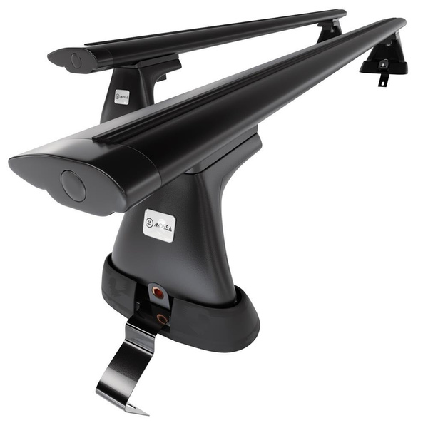 Základní nosič na střechu auta pro Fiat Bravo Hatchback (2007-2014) - příčný nosič - černé střešní příčníky - bez montážních prvků - Hliník