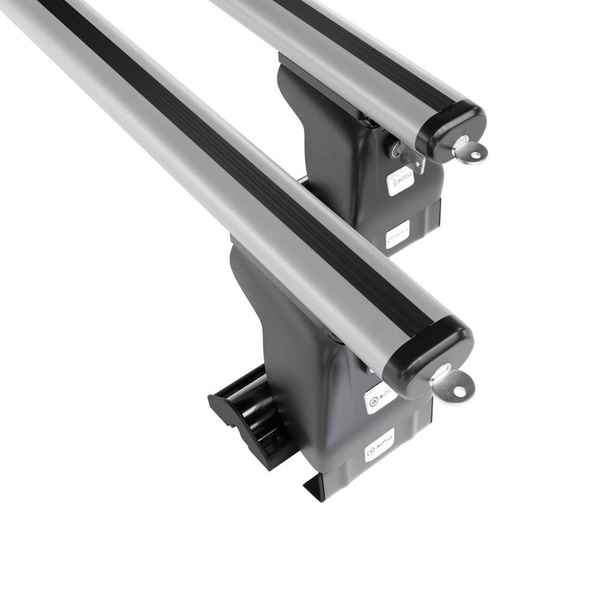 Základní nosič na střechu auta pro Honda Civic mk VII Sedan (2001-2004) - příčný nosič - stříbrné střešní příčníky - bez montážních prvků - Hliník