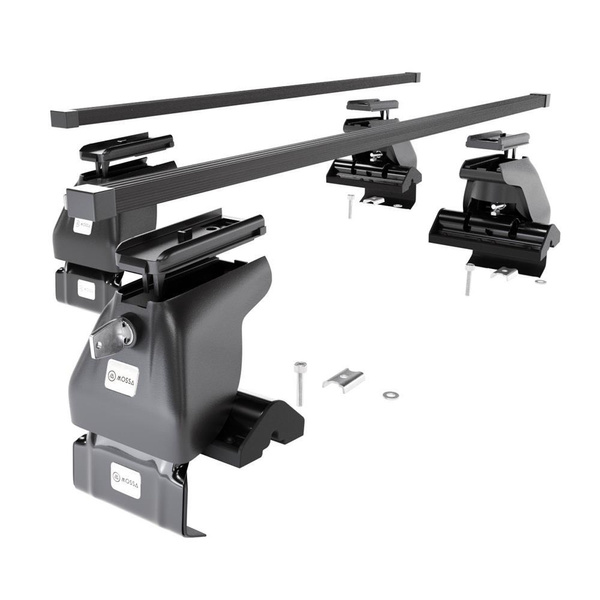 Základní nosič na střechu auta pro Audi A6 C5 Avant (1998-2004) - příčný nosič - černé střešní příčníky - bez montážních prvků - Ocel