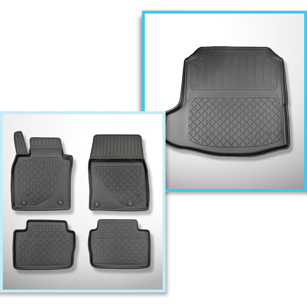 Sada rohož do zavazadlového prostoru a autokoberečky TPE na míru do: Mazda 3 IV BP Sedan (03.2019-....)