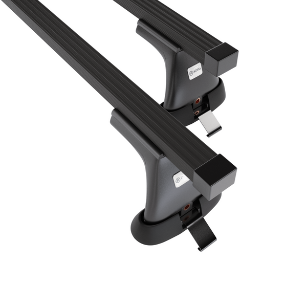 Základní nosič na střechu auta pro Toyota Hiace Van (1996-2006) - příčný nosič - černé střešní příčníky - montážní body - Ocel