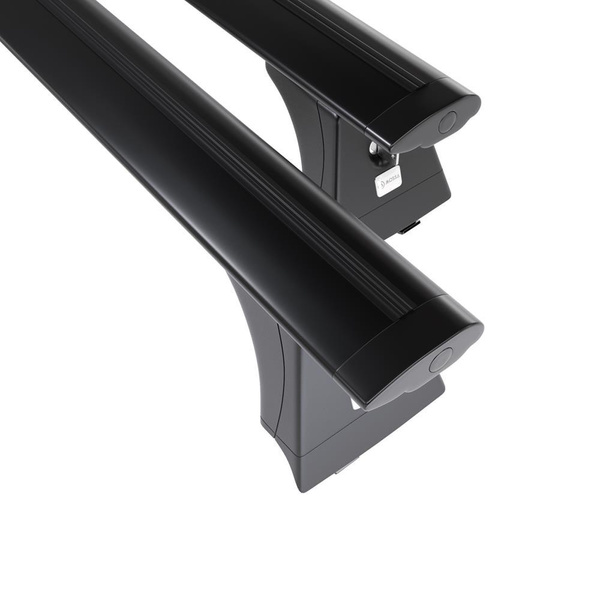 Základní nosič na střechu auta pro Renault Scenic mk II MPV (2003-2008) - příčný nosič - černé střešní příčníky - montážní body - Hliník