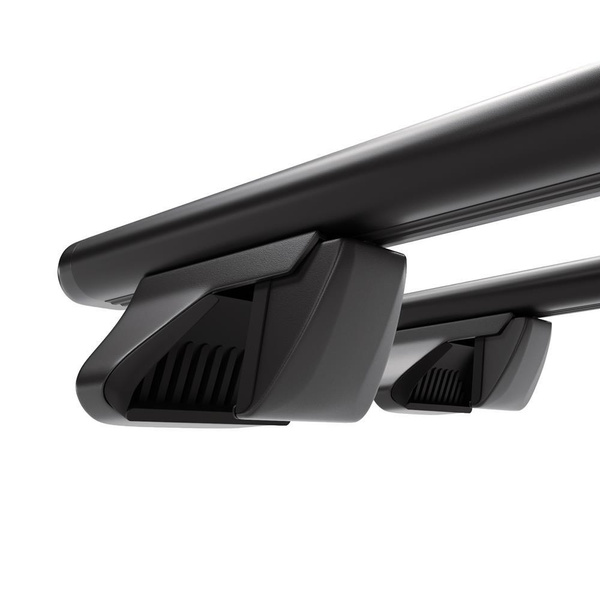 Základní nosič na střechu auta pro Dacia Dokker Van (2012-2021) - příčný nosič - černé střešní příčníky - Integrované zábradlí - Hliník