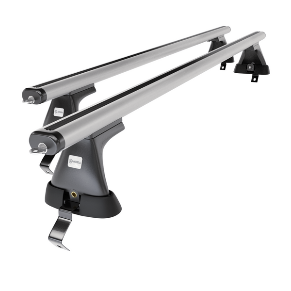 Základní nosič na střechu auta pro Skoda Octavia mk II Liftback (2009-2012) - příčný nosič - stříbrné střešní příčníky - bez montážních prvků - Hliník
