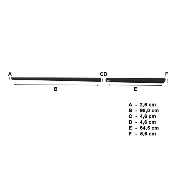 Černé boční lišty pro Skoda Scala Hatchback (2019-....) - (délka lišt: 980mm; 645mm)