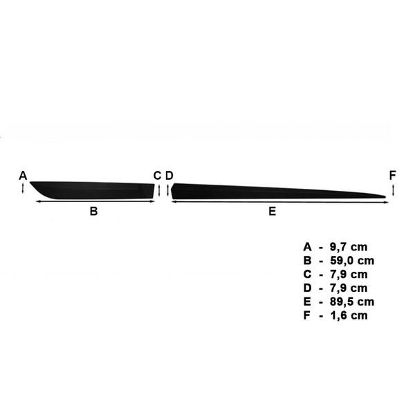 Černé boční lišty pro Nissan Pulsar Hatchback (2014-2018)