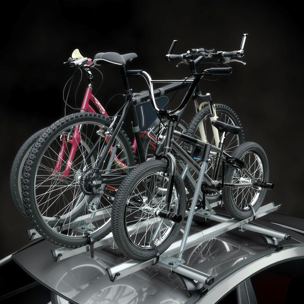 Nosič na kola na střechu auta, Univerzální hliníkový držák jízdních kol - 3xM-42