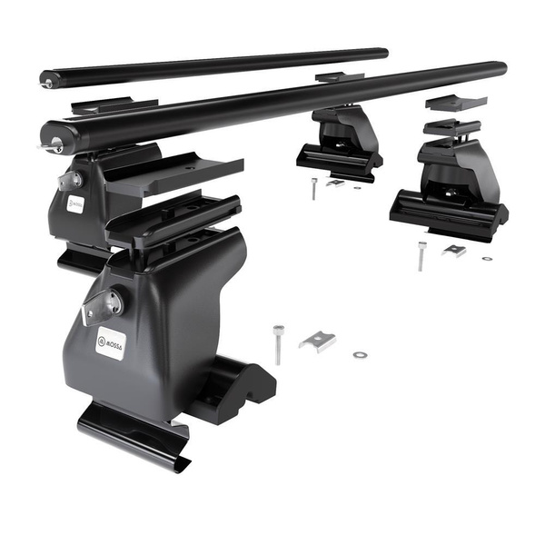 Základní nosič na střechu auta pro Nissan Terrano R20 mk II SUV (2003-2006) - příčný nosič - černé střešní příčníky - bez montážních prvků - Hliník