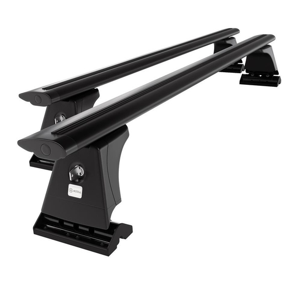 Základní nosič na střechu auta pro Peugeot 207 Hatchback (2006-2012) - příčný nosič - černé střešní příčníky - montážní body - Hliník
