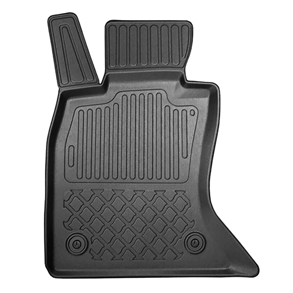 Koberčky TPE pro BMW Řada 5 F10 Sedan (03.2010-2013) - X-drive; vzdálenost mezi kolejnicemi předních sedadel (zezadu) 415mm