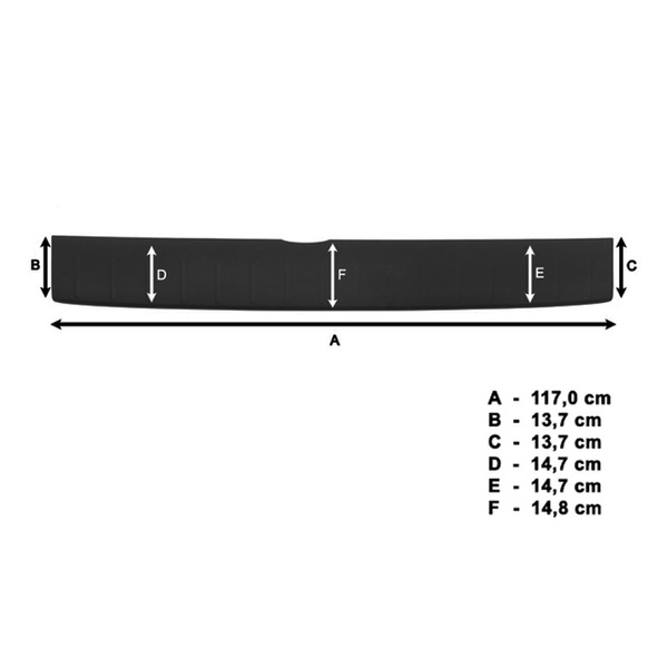 Černý kryt zadního nárazníku pro Peugeot Expert Van (2007-2016)