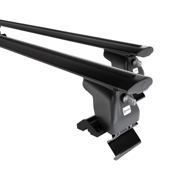 Základní nosič na střechu auta pro Hyundai H-1 Van (2008-2021) - příčný nosič - černé střešní příčníky - bez montážních prvků - Hliník