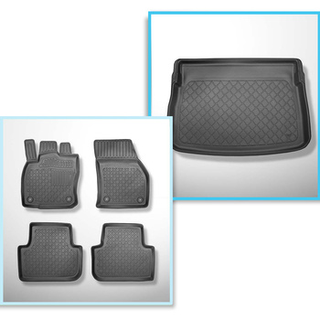 Sada rohož do zavazadlového prostoru a autokoberečky TPE na míru do: Volkswagen Golf VII MPV (05.2014-12.2020) - pro dolní a horní zavazadlový prostor