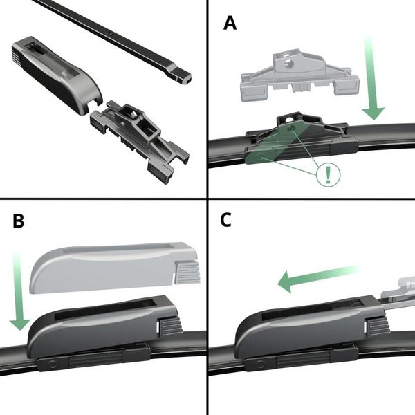 Automobilové stěrače na přední sklo pro Dacia Duster II SUV (01.2018-2024) - listy ploché