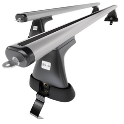 Základní nosič na střechu auta pro Skoda Octavia mk II Liftback (2009-2012) - příčný nosič - stříbrné střešní příčníky - bez montážních prvků - Hliník