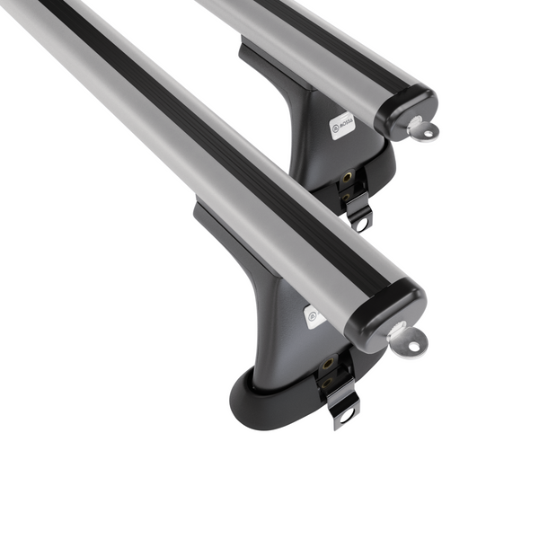 Základní nosič na střechu auta pro Mercedes-Benz Třída S W220 Sedan (1999-2005) - příčný nosič - stříbrné střešní příčníky - bez montážních prvků - Hliník