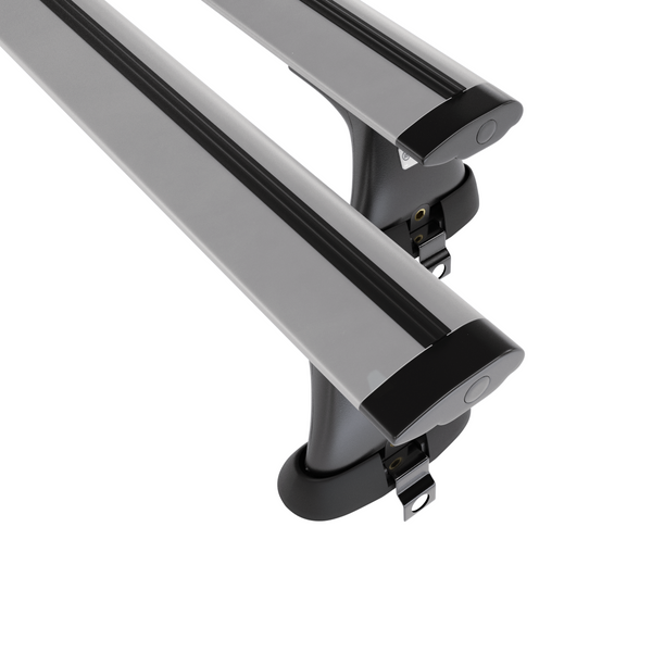 Základní nosič na střechu auta pro Mercedes-Benz Třída S W220 Sedan (1999-2005) - příčný nosič - stříbrné střešní příčníky - bez montážních prvků - Hliník