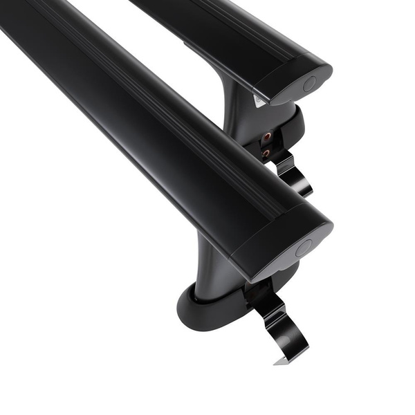 Základní nosič na střechu auta pro Fiat Grande Punto Hatchback (2005-2010) - příčný nosič - černé střešní příčníky - bez montážních prvků - Hliník