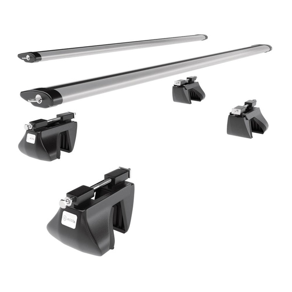 Základní nosič na střechu auta pro BMW Řada 3 E91 Touring (2005-2011) - příčný nosič - stříbrné střešní příčníky - zábradlí - Hliník