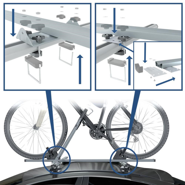 Nosič na kola na střechu auta, Univerzální hliníkový držák jízdních kol - 4xM-17