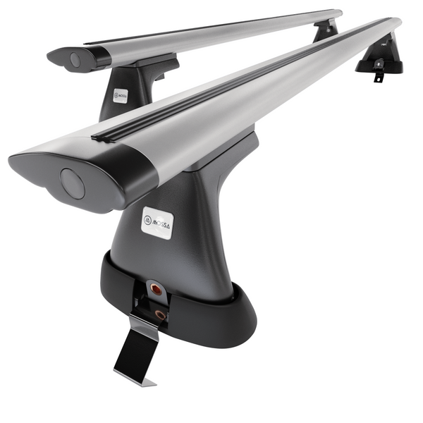 Základní nosič na střechu auta pro Opel Insignia Liftback (2009-2017) - příčný nosič - stříbrné střešní příčníky - bez montážních prvků - Hliník