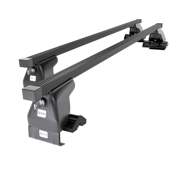 Základní nosič na střechu auta pro Ford Fusion MPV (2002-2013) - příčný nosič - černé střešní příčníky - bez montážních prvků - Ocel