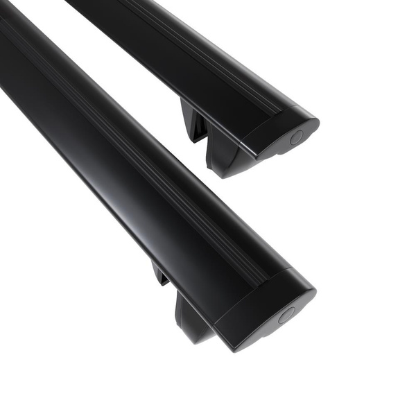 Základní nosič na střechu auta pro Dacia Duster II SUV (2018-2024) - příčný nosič - černé střešní příčníky - zábradlí - Hliník