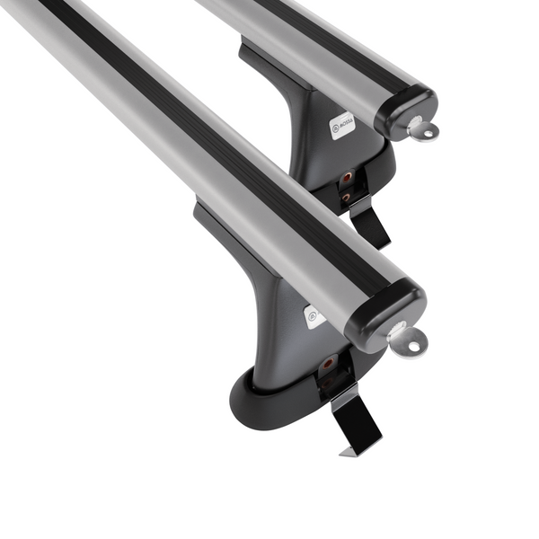 Základní nosič na střechu auta pro Dacia Sandero III Hatchback (2021-....) - příčný nosič - stříbrné střešní příčníky - bez montážních prvků - Hliník