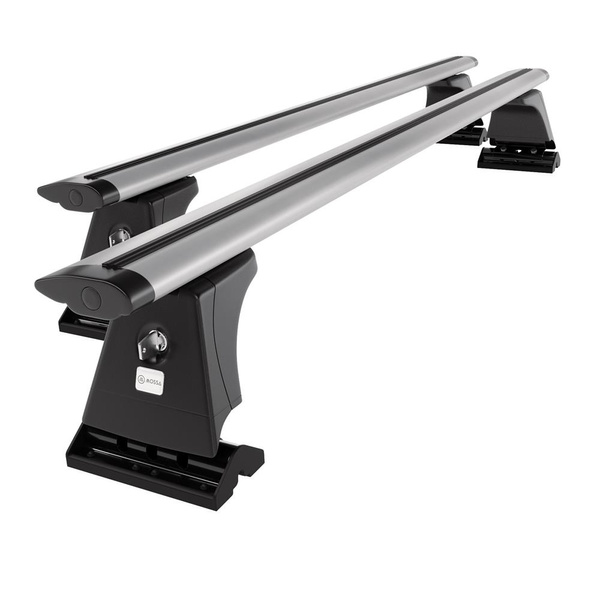Základní nosič na střechu auta pro Peugeot 3008 SUV (2009-2016) - příčný nosič - stříbrné střešní příčníky - montážní body - Hliník