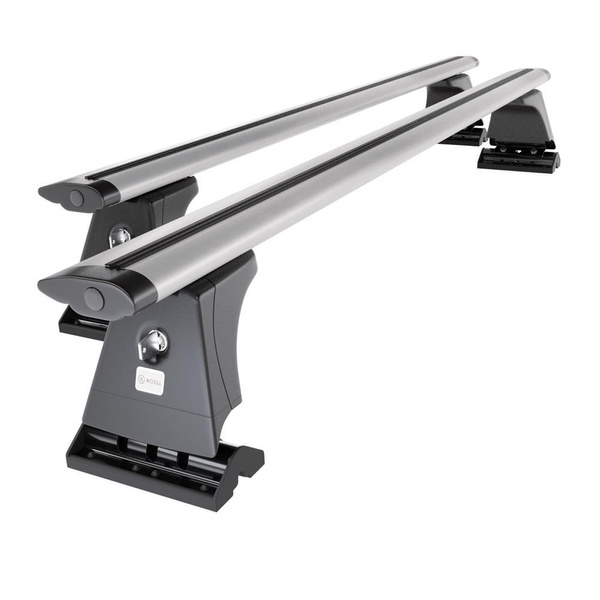 Základní nosič na střechu auta pro Hyundai i30 III Fastback, Hatchback (2018-....) - příčný nosič - stříbrné střešní příčníky - montážní body - Hliník