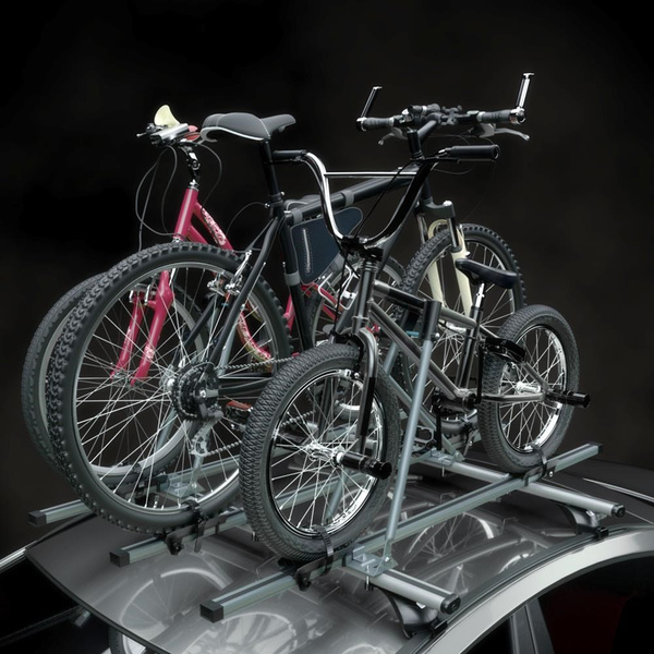 Nosič na kola na střechu auta, Univerzální hliníkový držák jízdních kol - 3xM-08