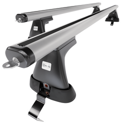 Základní nosič na střechu auta pro Renault Clio mk IV Hatchback (2013-2019) - příčný nosič - stříbrné střešní příčníky - bez montážních prvků - Hliník