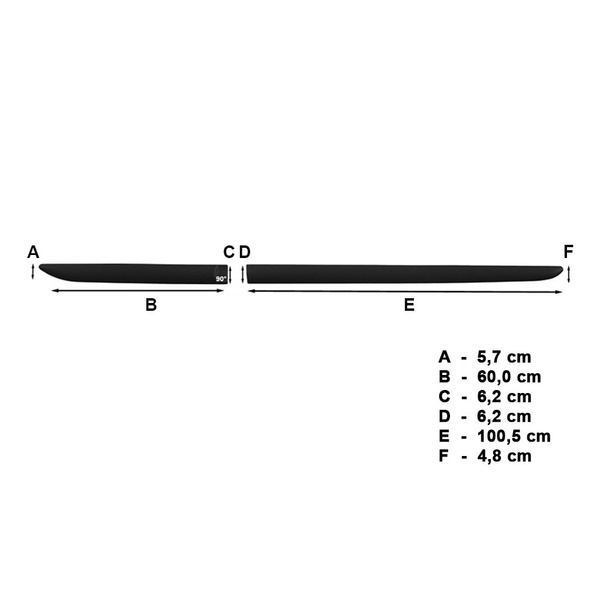 Černé boční lišty pro Chevrolet Aveo Sedan (2006-2010)
