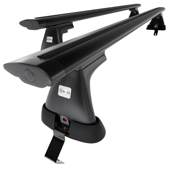 Základní nosič na střechu auta pro Opel Astra K mk V Hatchback (2016-2022) - příčný nosič - černé střešní příčníky - bez montážních prvků - Hliník