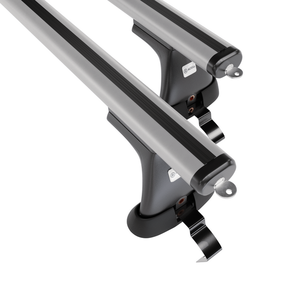 Základní nosič na střechu auta pro Fiat Grande Punto Hatchback (2005-2010) - příčný nosič - stříbrné střešní příčníky - bez montážních prvků - Hliník