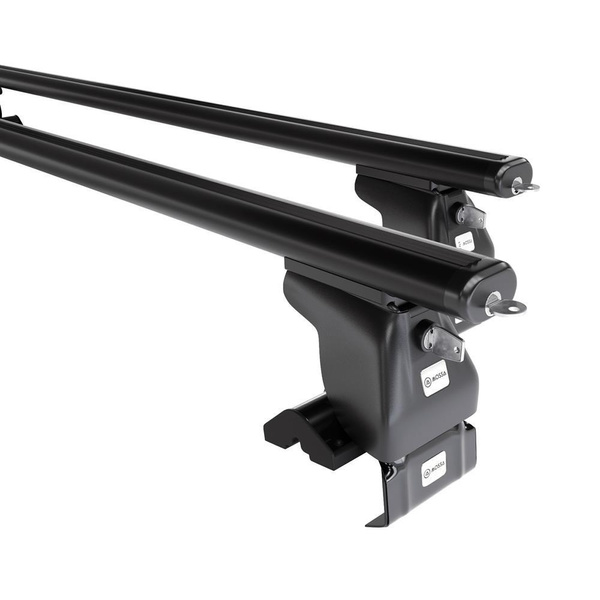 Základní nosič na střechu auta pro Peugeot 1007 MPV (2005-2009) - příčný nosič - černé střešní příčníky - bez montážních prvků - Hliník