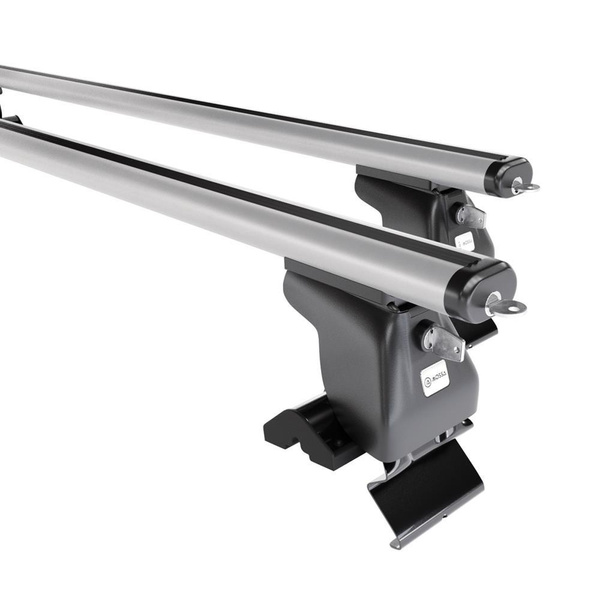 Základní nosič na střechu auta pro Hyundai H-1 Van (2008-2021) - příčný nosič - stříbrné střešní příčníky - bez montážních prvků - Hliník