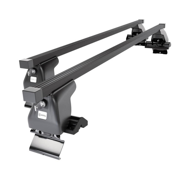 Základní nosič na střechu auta pro Nissan Almera mk II Hatchback (2000-2006) - příčný nosič - černé střešní příčníky - bez montážních prvků - Ocel