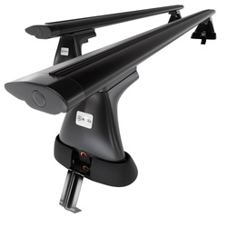 Základní nosič na střechu auta pro Alfa Romeo 166 Sedan (2004-2007) - příčný nosič - černé střešní příčníky - bez montážních prvků - Hliník