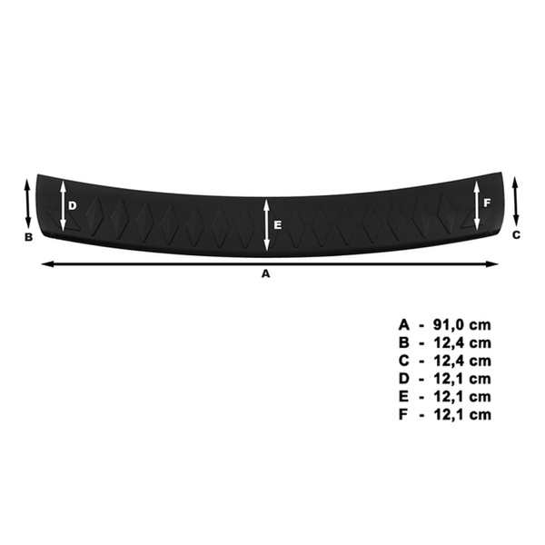 Černý kryt zadního nárazníku pro Mitsubishi Lancer X Sportback (2008-2016)