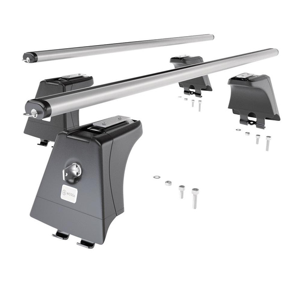 Základní nosič na střechu auta pro Renault Scenic mk II MPV (2003-2008) - příčný nosič - stříbrné střešní příčníky - montážní body - Hliník