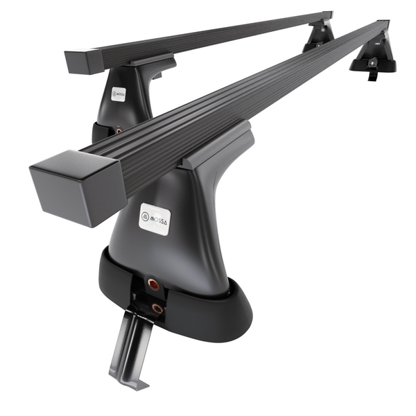 Základní nosič na střechu auta pro Alfa Romeo 166 Sedan (2004-2007) - příčný nosič - černé střešní příčníky - bez montážních prvků - Ocel