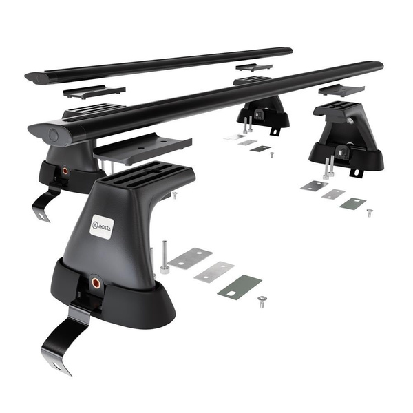 Základní nosič na střechu auta pro Volkswagen Passat B8 Sedan (2015-2023) - příčný nosič - černé střešní příčníky - bez montážních prvků - Hliník